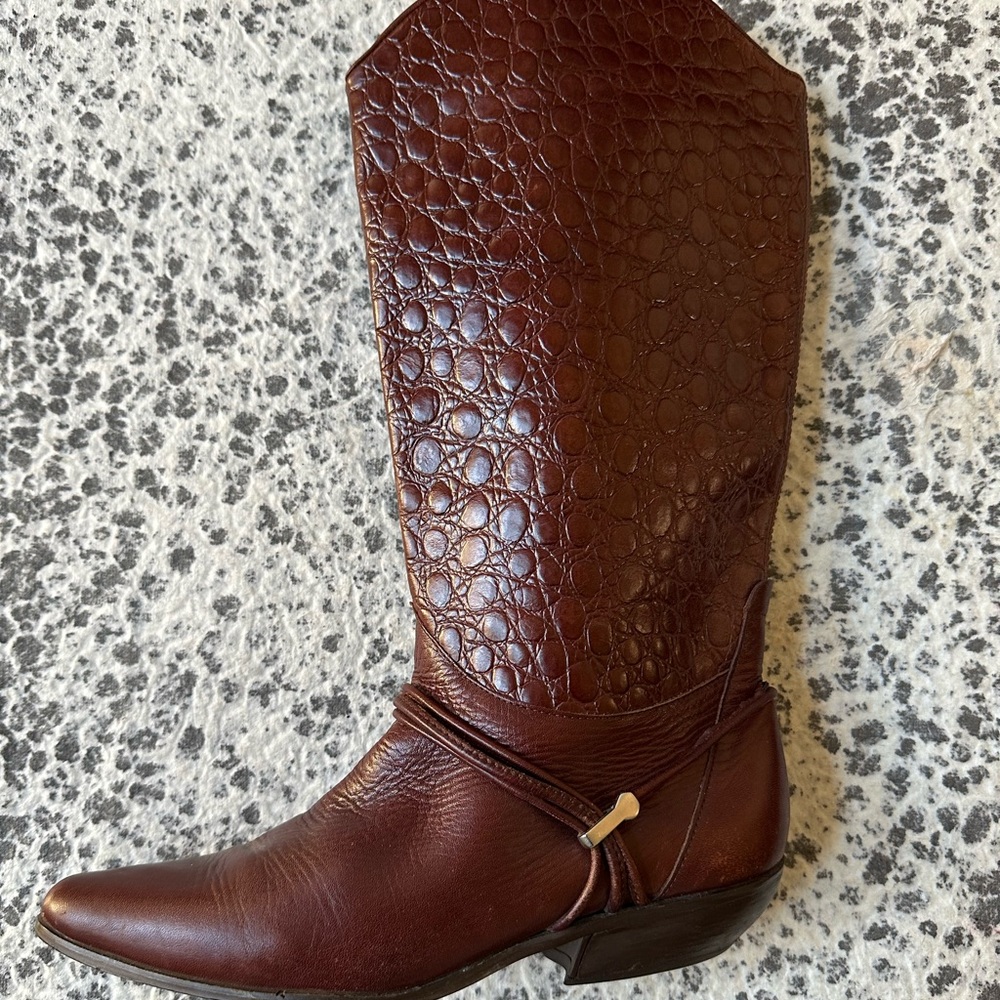 OTALINOS Red Croc Cowboy Boots